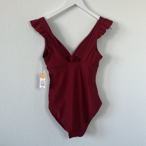 Kona Sol Ruffle Shoulder Bathing Suit - Picture 4 of 8